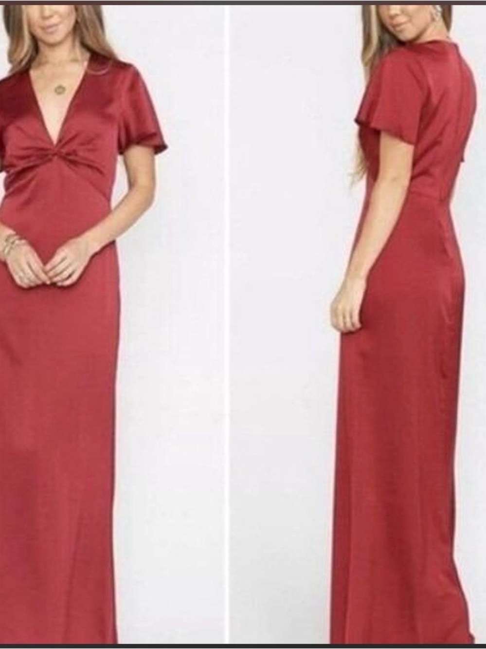 Show Me Your MuMu Red Twist-Front Maxi Dress